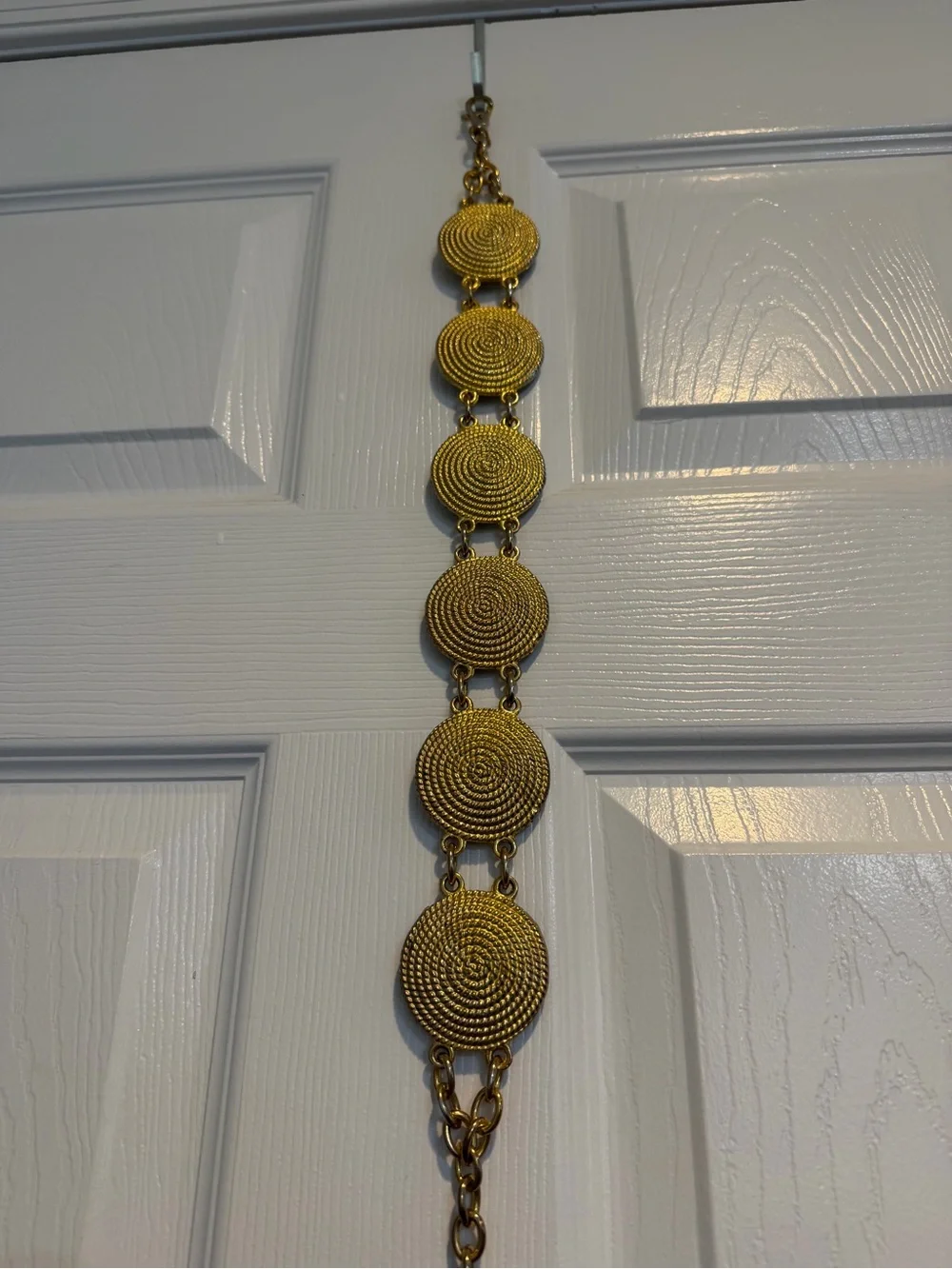 VTG Gold Metal Texture Accent Chain Belt Adjustable